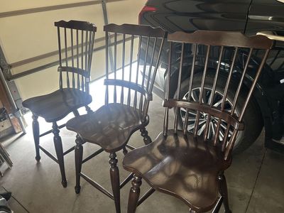 3 Tall Cherry Wood Bar Stools