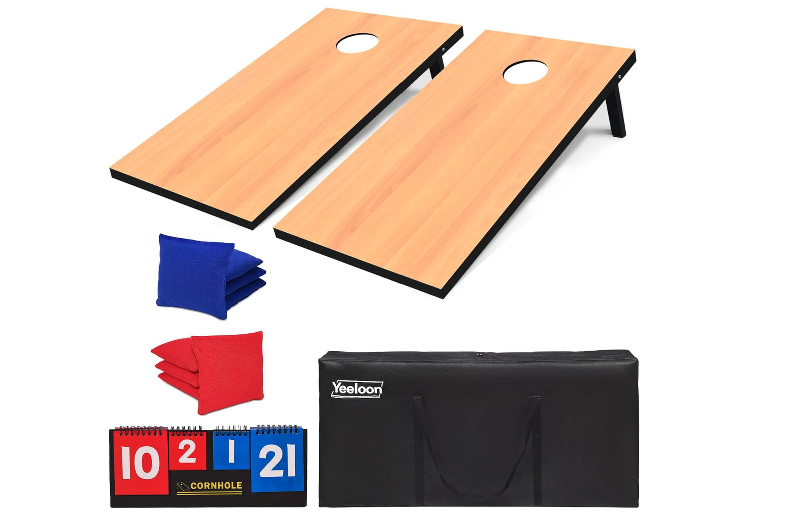 New in box, Cornhole Set, Regulation/Tailgate Size Cornhole Boards with 8 Bean Bags and Carrying Case,