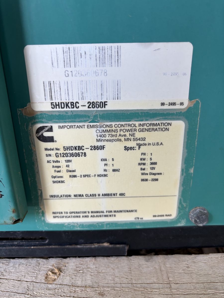 Onan Cummins generator