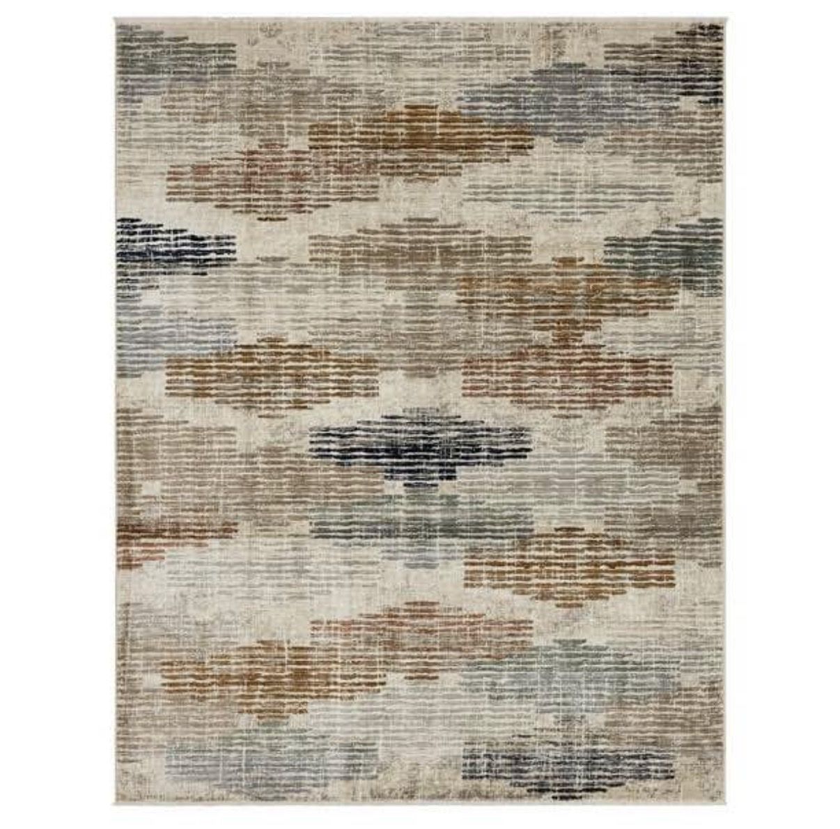 Large Abstract Area Rug - Geometric Pattern, Multi-color, 8x10