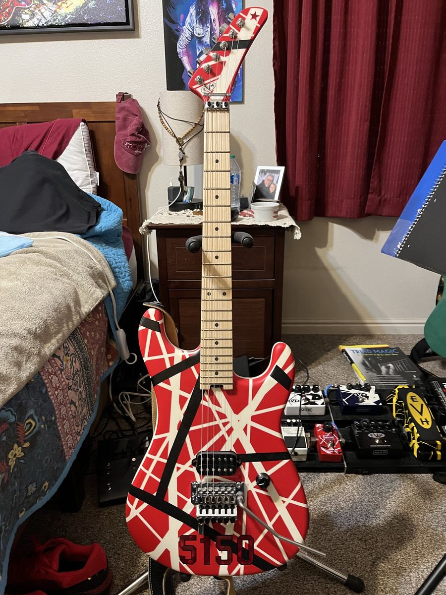EVH Stripped Series, 5150, Red, Black, and White for sale