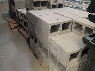Large Lot of Concrete Cinder Blocks - Palletized for Easy Transport