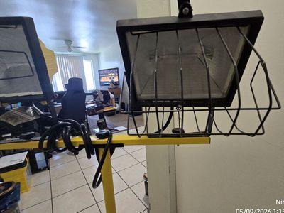 Stanley Double Flood Lamp on Stand.