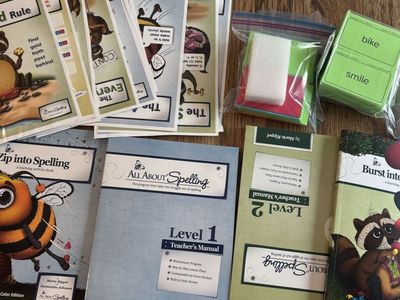 All About Spelling Levels 1 & 2 Teacher's Manuals, Activity Books, & Flashcards - Homeschool Set