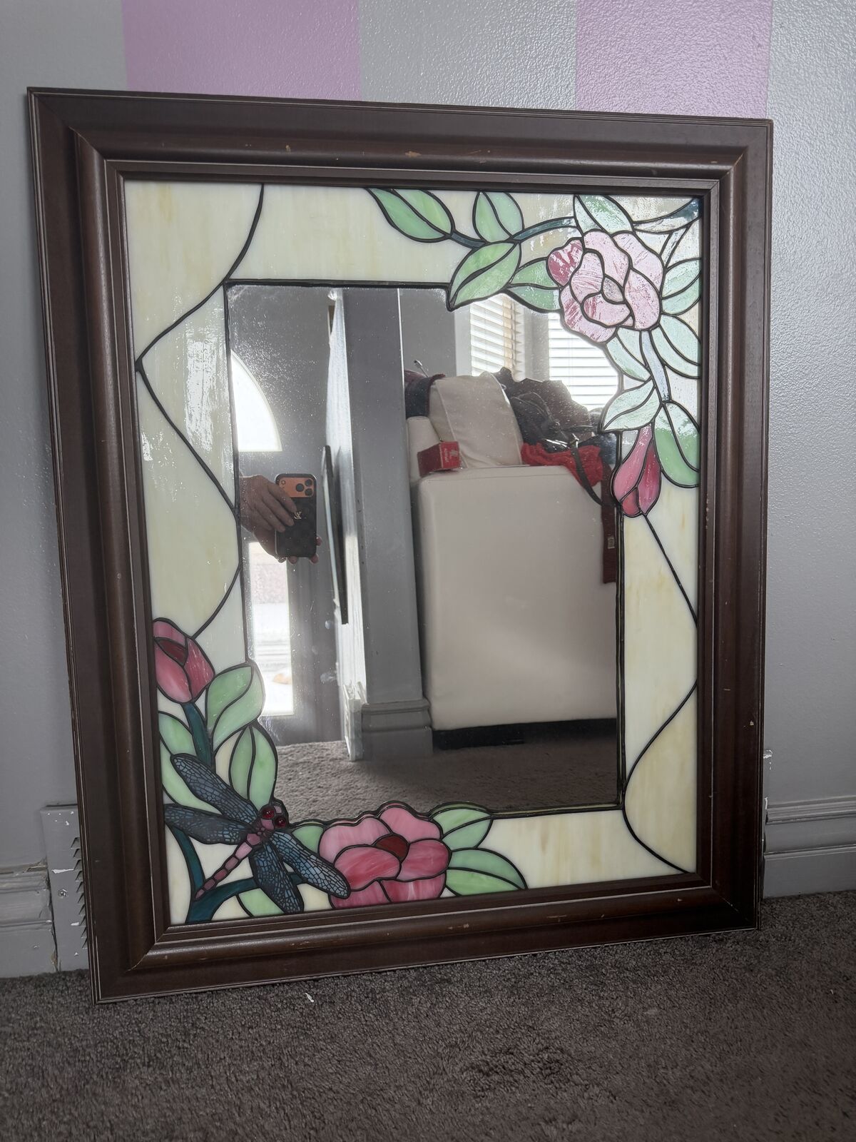 Stained Glass Framed Mirror