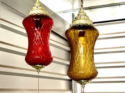 Swag lights. Vintage mid century, work great! Mid Century Modern MCM. Nice long plug in cords