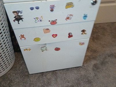 White Metal 3-Drawer Mobile Filing Cabinet Under Desk Pedestal Storage
