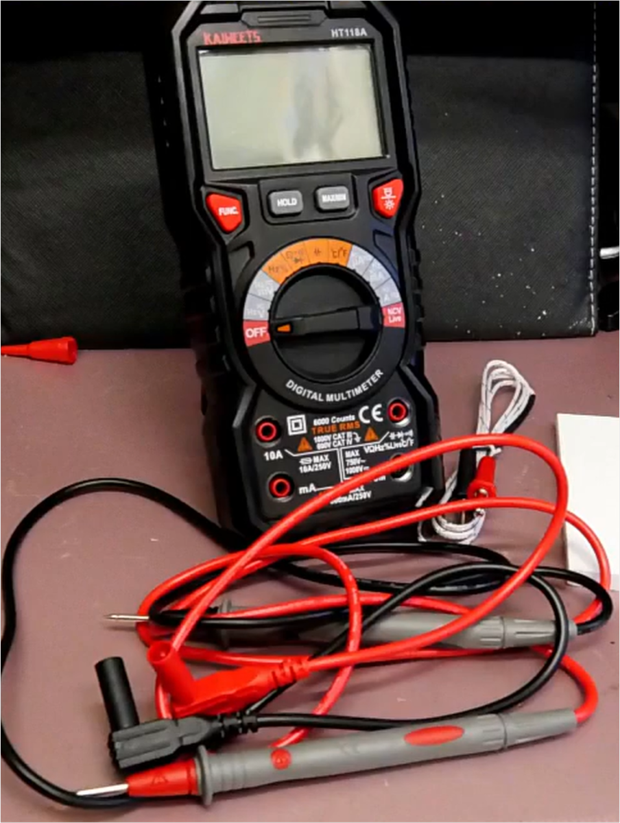 Kaiweets HT118A Black Auto Ranging Handheld 6000 Counts Digital Multimeter & Probes!