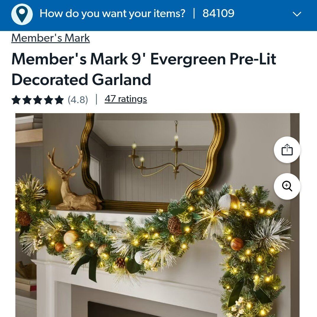 9' Pre lit Decorative garland Evergreen