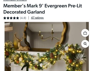 9' Pre lit Decorative garland Evergreen