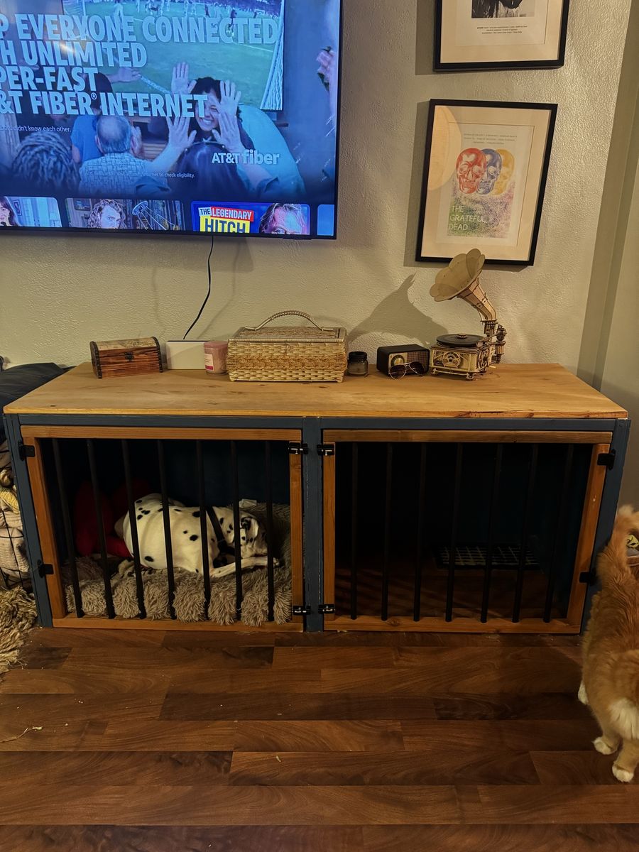 Custom double sided dog crate