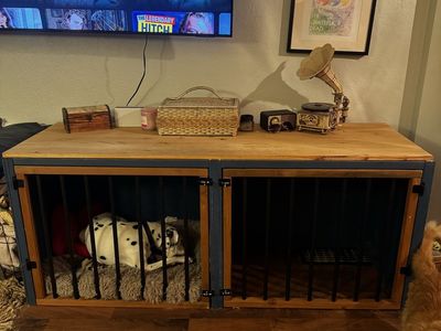 Custom double sided dog crate