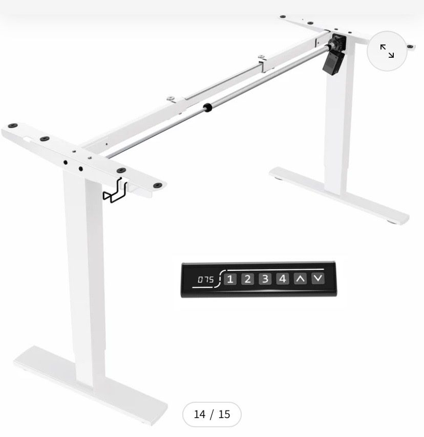 Electric Single Motor Desk Frame with Memory Controller( white )