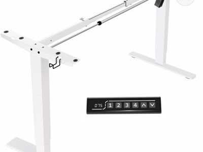 Electric Single Motor Desk Frame with Memory Controller( white )