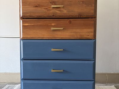 Solid Wood 5 Drawer Tallboy Dresser