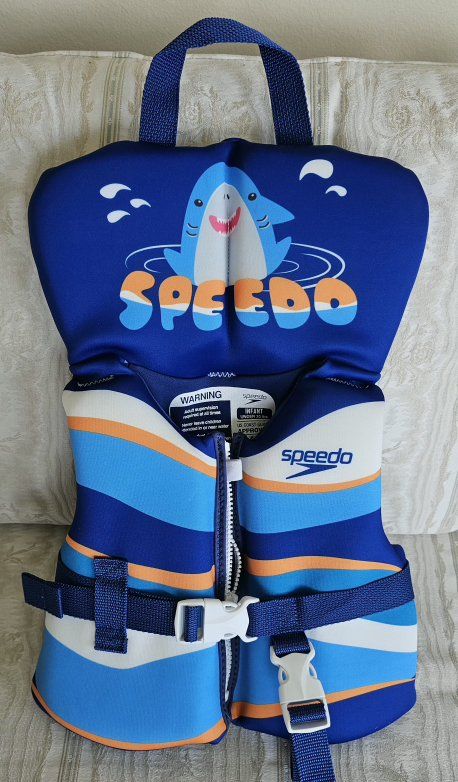 Speedo Infant Life Vest US Coast Guard Approved Shark Blue under 30 lbs