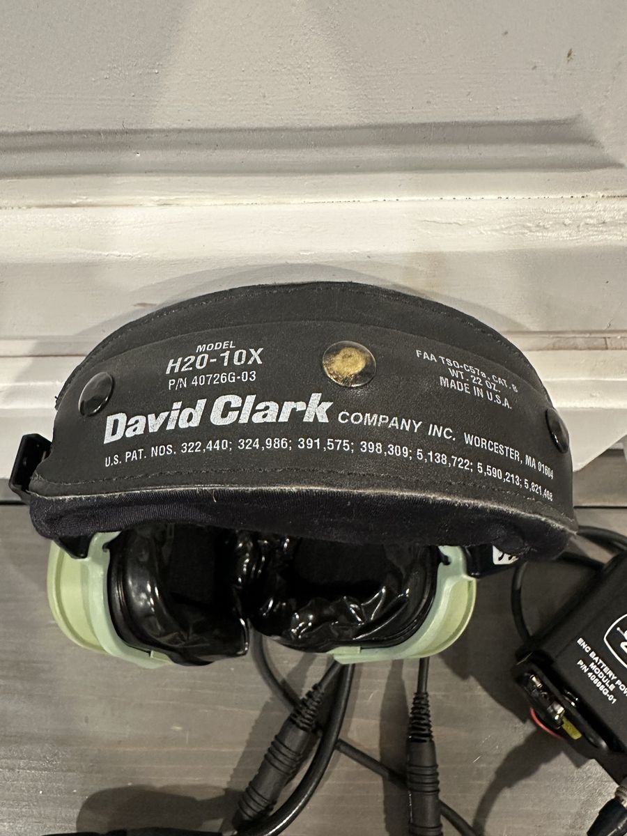 David Clark H20-10 aviation headset with ENC battery powered module P/N