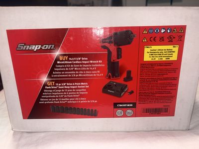 Brand new Snap-on 14.4V 3/8" MicroLithium Cordless Impact Wrench Kit & Socket Set