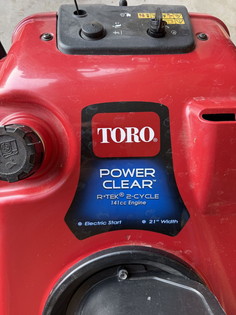 Electric start and pull start snow blower 2 cycle