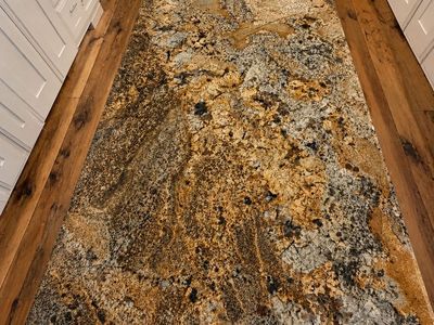 Exotic Solid Granite Kitchen Island