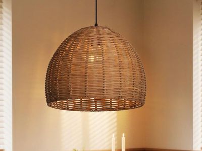 Arturesthome Hand Woven Rattan Pendant Light, 1-
