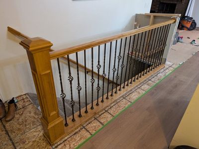 Interior stair railing and handrail