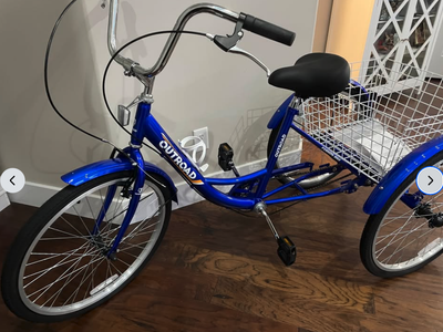 Brand new Comfort Tricycle, 24 inch 1 Speed Cruiser Trike, 3 Wheel Bike with Large Basket
