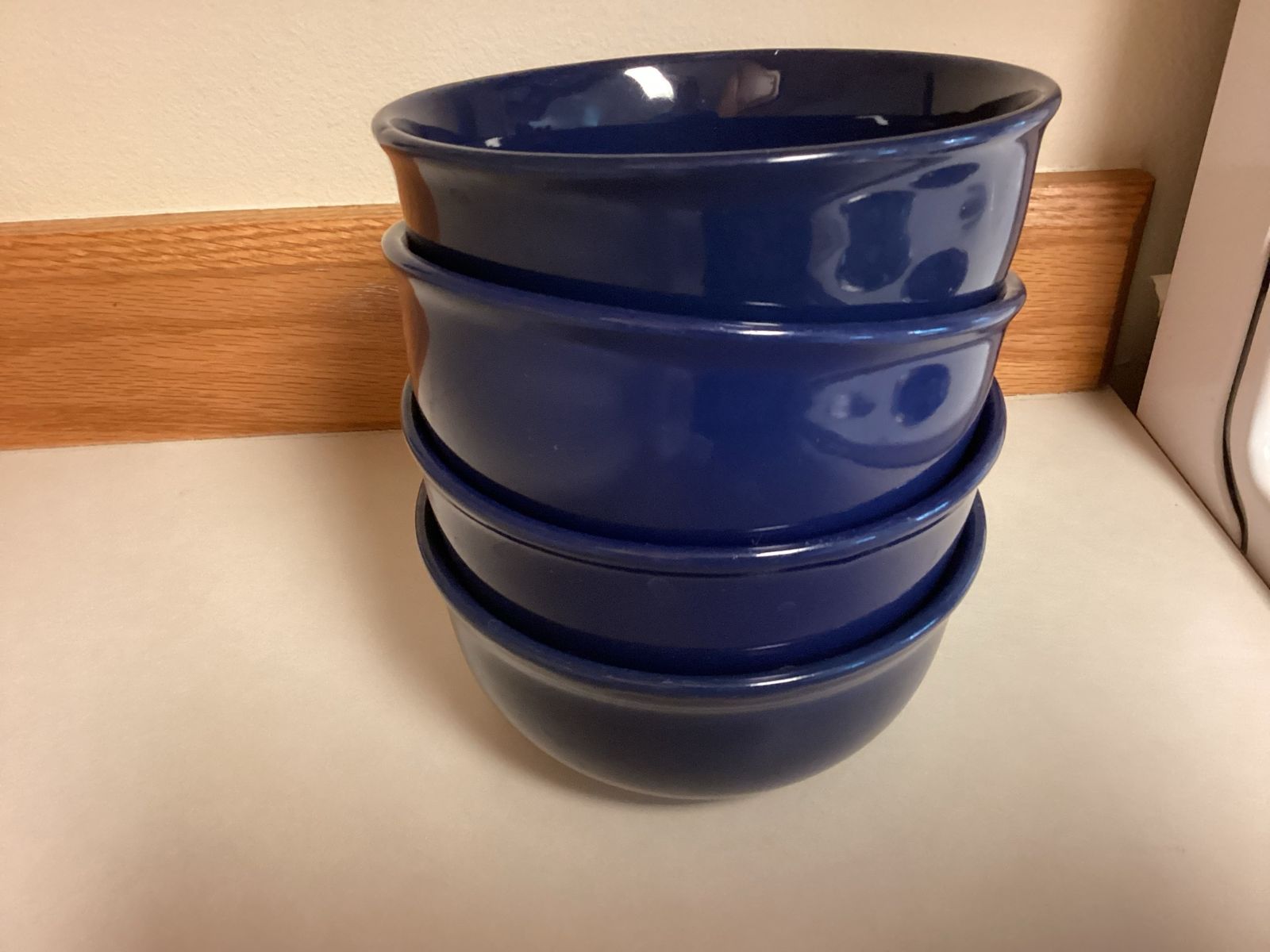 Todays Home Blue Cereal/Soup Bowls, Set of 4, Dishwasher & Microwave Safe