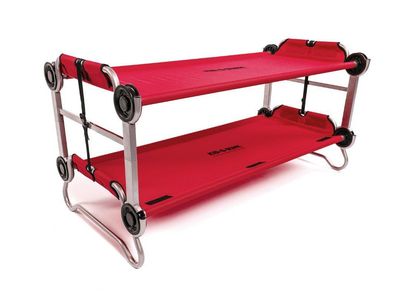 Red Kid-O-Bunk by Disc-O-Bed. Portable Camping Bunk Bed/2 Twin Cots.
