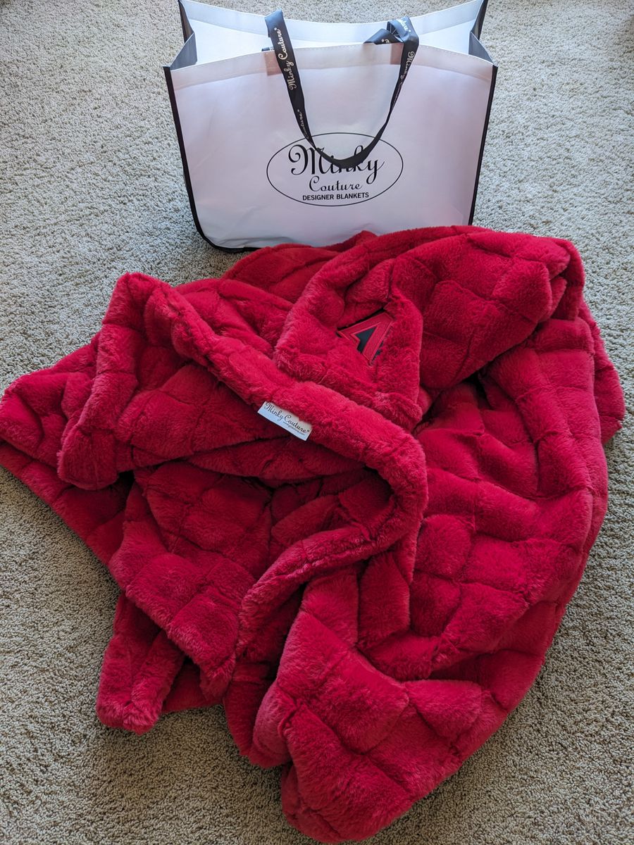Share Minky Couture Monster Brick Red Blanket — 60" x 72"