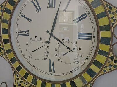 tiled Mexican clock with temp/ humidity