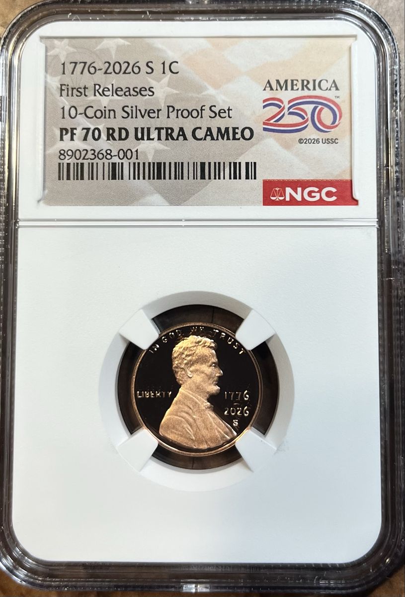 NGC PF 70 RD Ultra Cameo 1776-2026 S 1C First Releases Proof Cent2026-S PF70 Ultra Cameo Penny