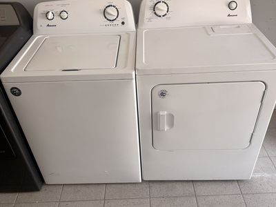 Amana White Top Load Washer & Dryer Set - Matching Laundry Appliances