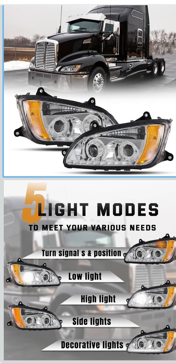 Front Pair headlights for kenworth 
