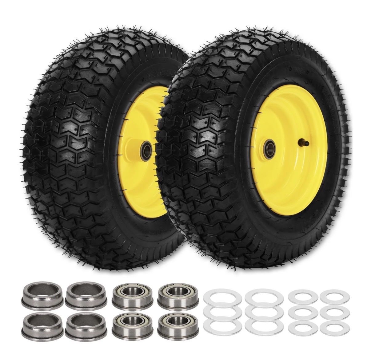 2Pcs 16x6.50-8 Tire and Wheel Tubeless Lawn Mower Tires