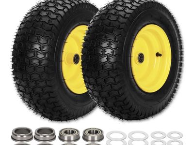 2Pcs 16x6.50-8 Tire and Wheel Tubeless Lawn Mower Tires
