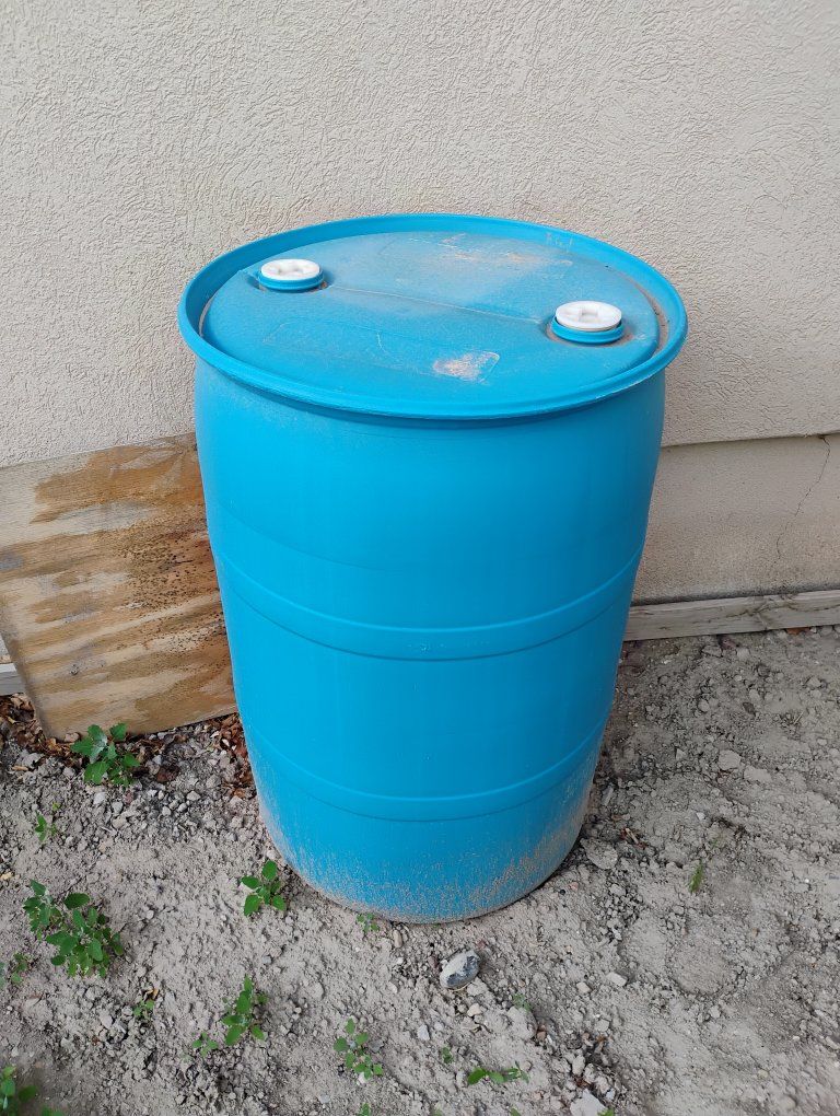 2-New 55 Gallon water storage barrels