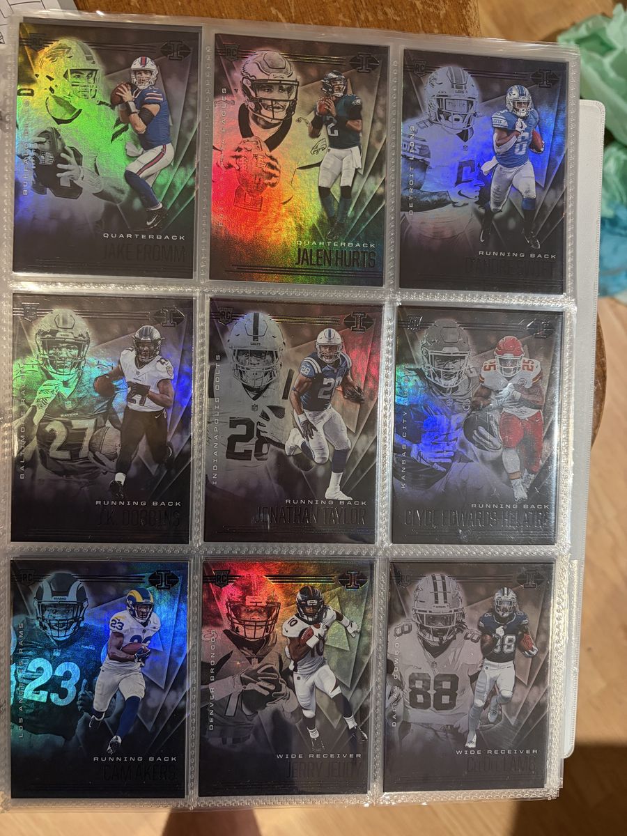 2020 NFL Illusions Football Trading Cards - Various Star QBs and RBs, Rookie Cards, Holographic Finish