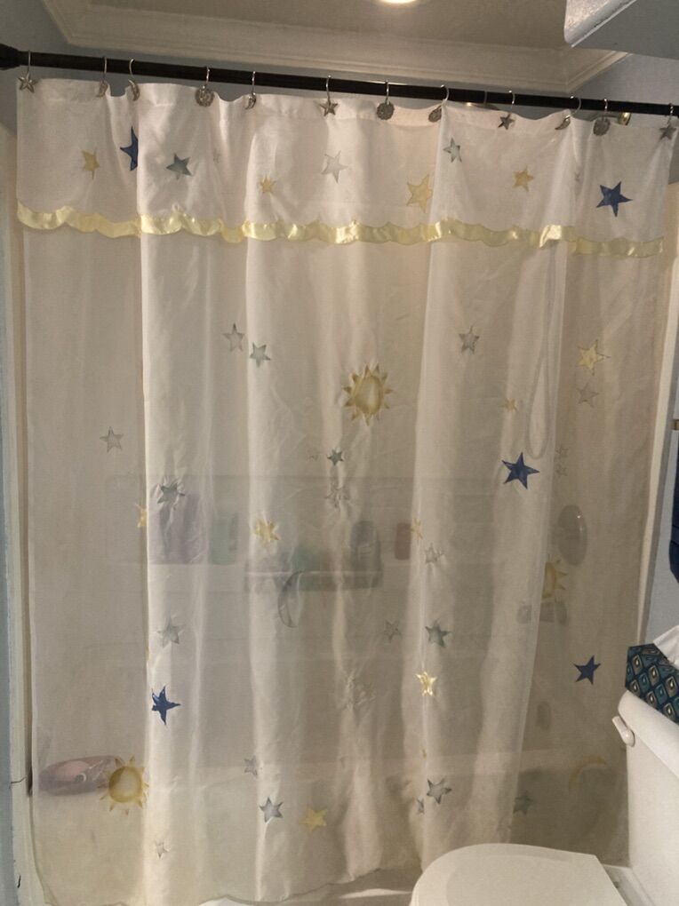 Moon And Stars Shower Curtain Moon Stars Sun hooks