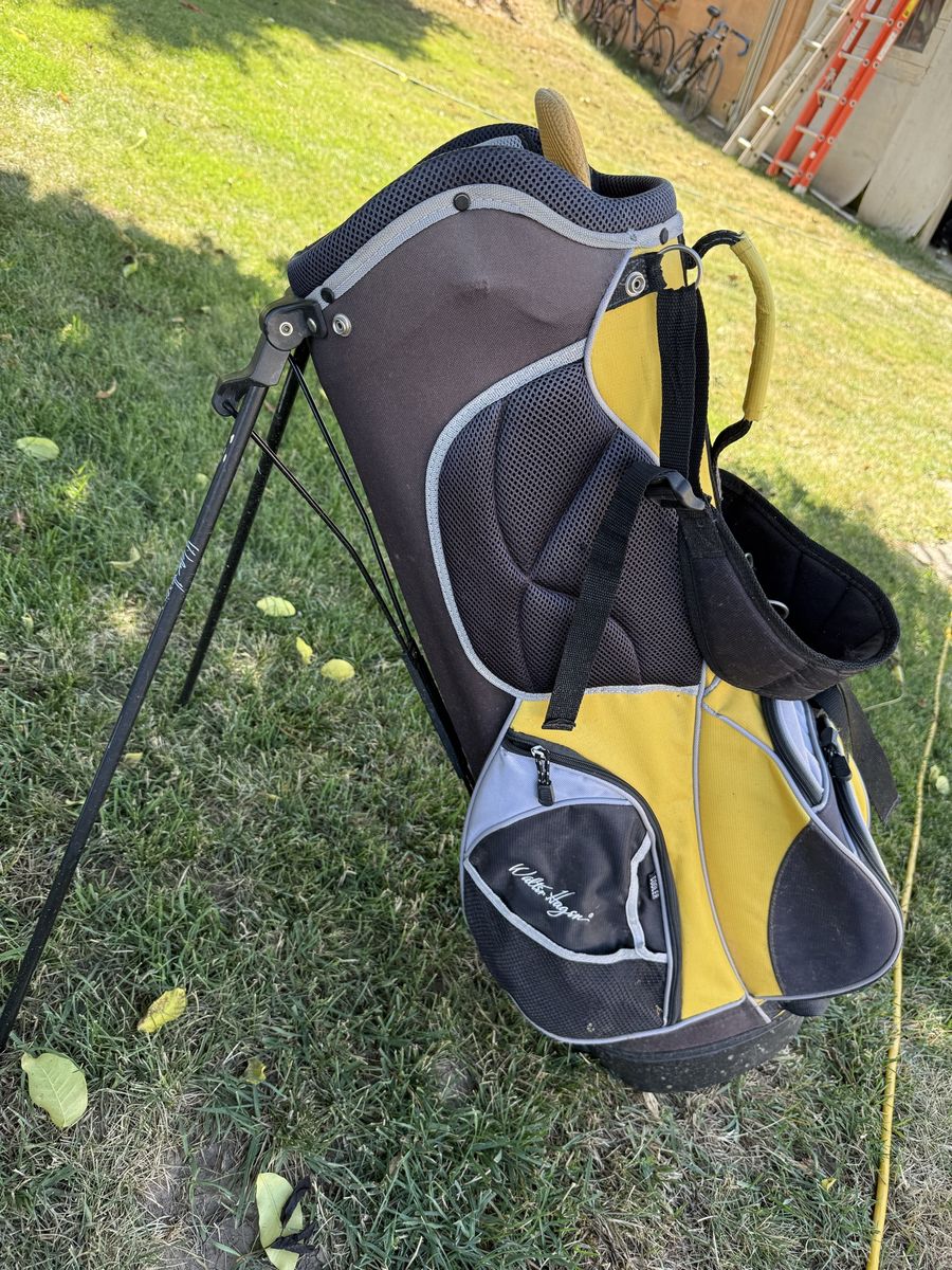 Walter Hagen Carry Golf Bag Stand Yellow Gray Black Lightweight w/ Dividers