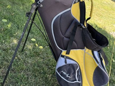 Walter Hagen Carry Golf Bag Stand Yellow Gray Black Lightweight w/ Dividers