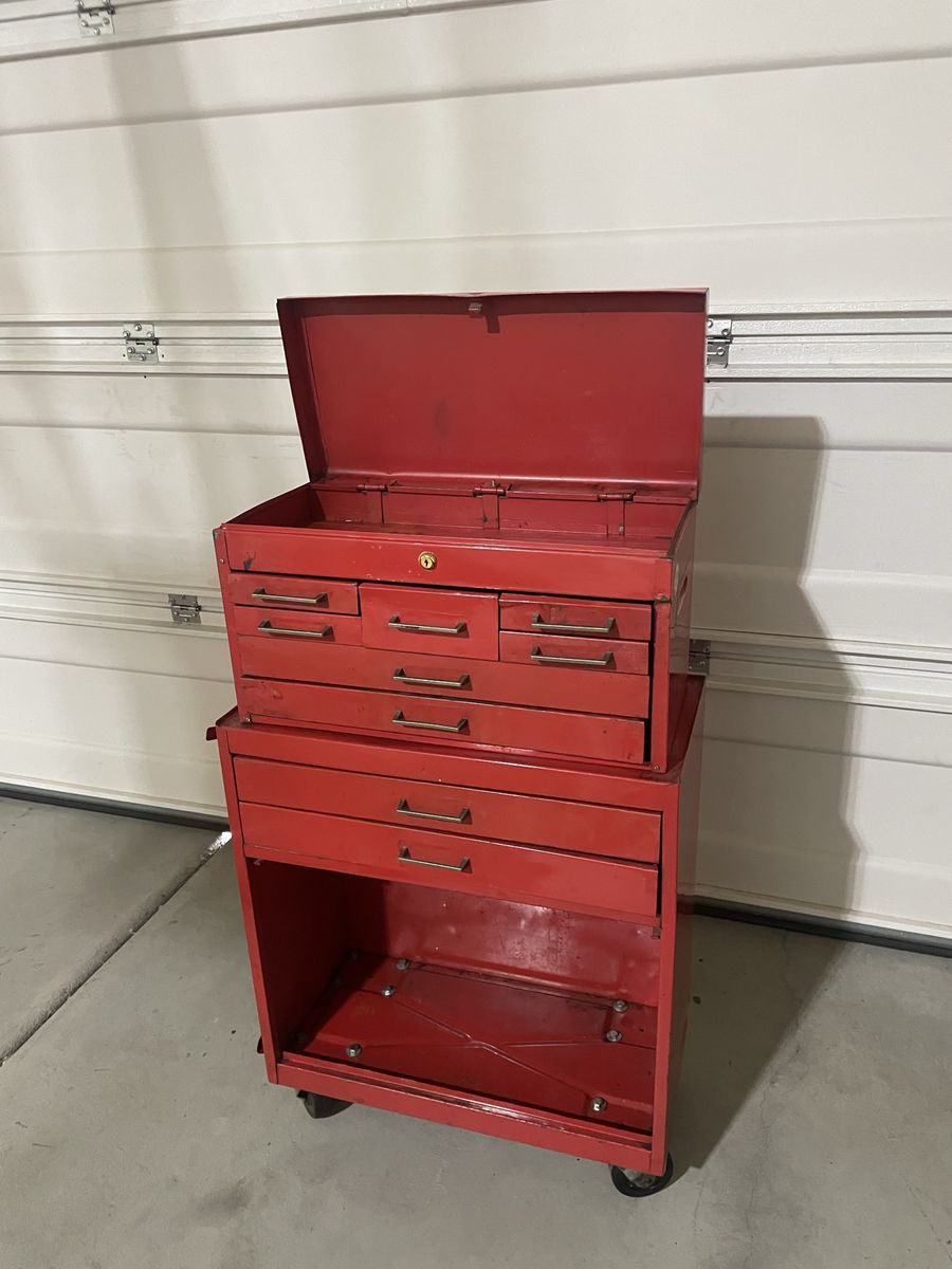 Vintage rolling tool box set