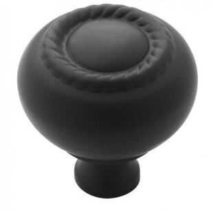 44 New Amerock 1-1/4" Cabinet Knobs - Flat Black (Allison Scroll)