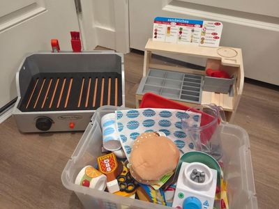 Melissa & Doug Wooden Play Food Sets, Grill, Sandwich Counter & Blender Accessories Lot