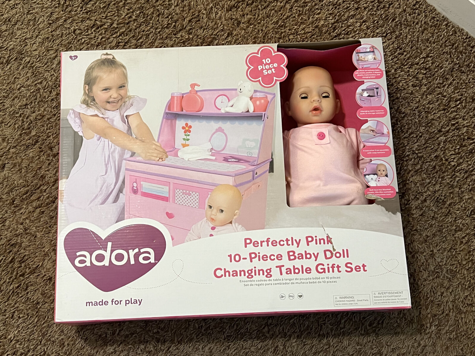 NEW: Adora 10-Piece Baby Doll Changing Table Gift Set