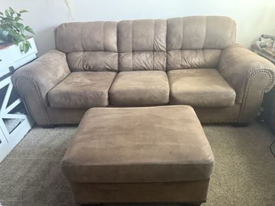 Brown Nailhead Trim Sofa