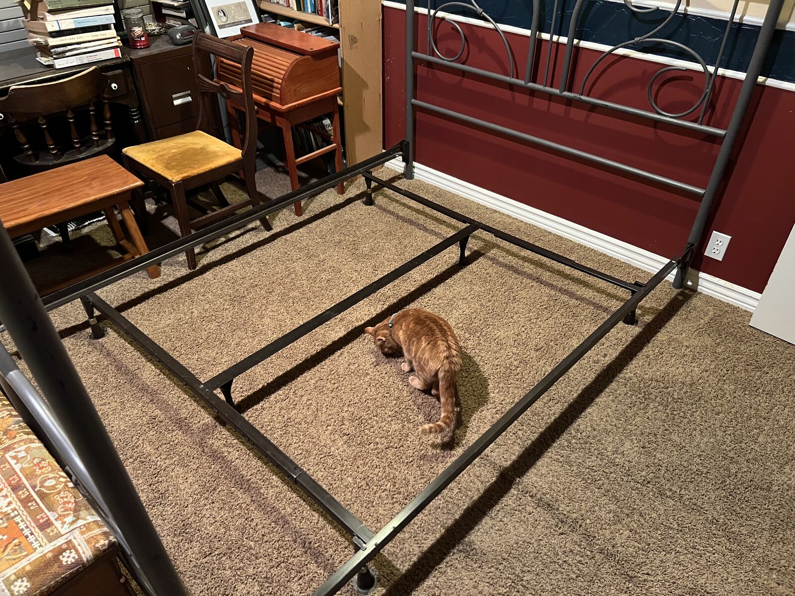 queen bed full metal frame only in Riverton 81" high 62" wide $200 make offer