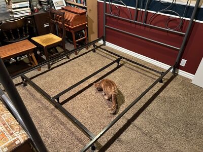 queen bed full metal frame only in Riverton 81" high 62" wide $200 make offer