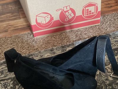 Like new black wedge heels size 9