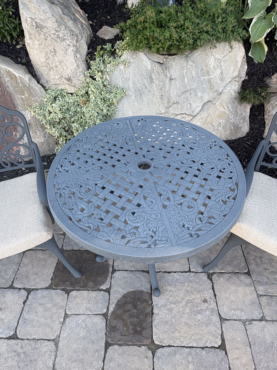 Outdoor bistro table and chairs